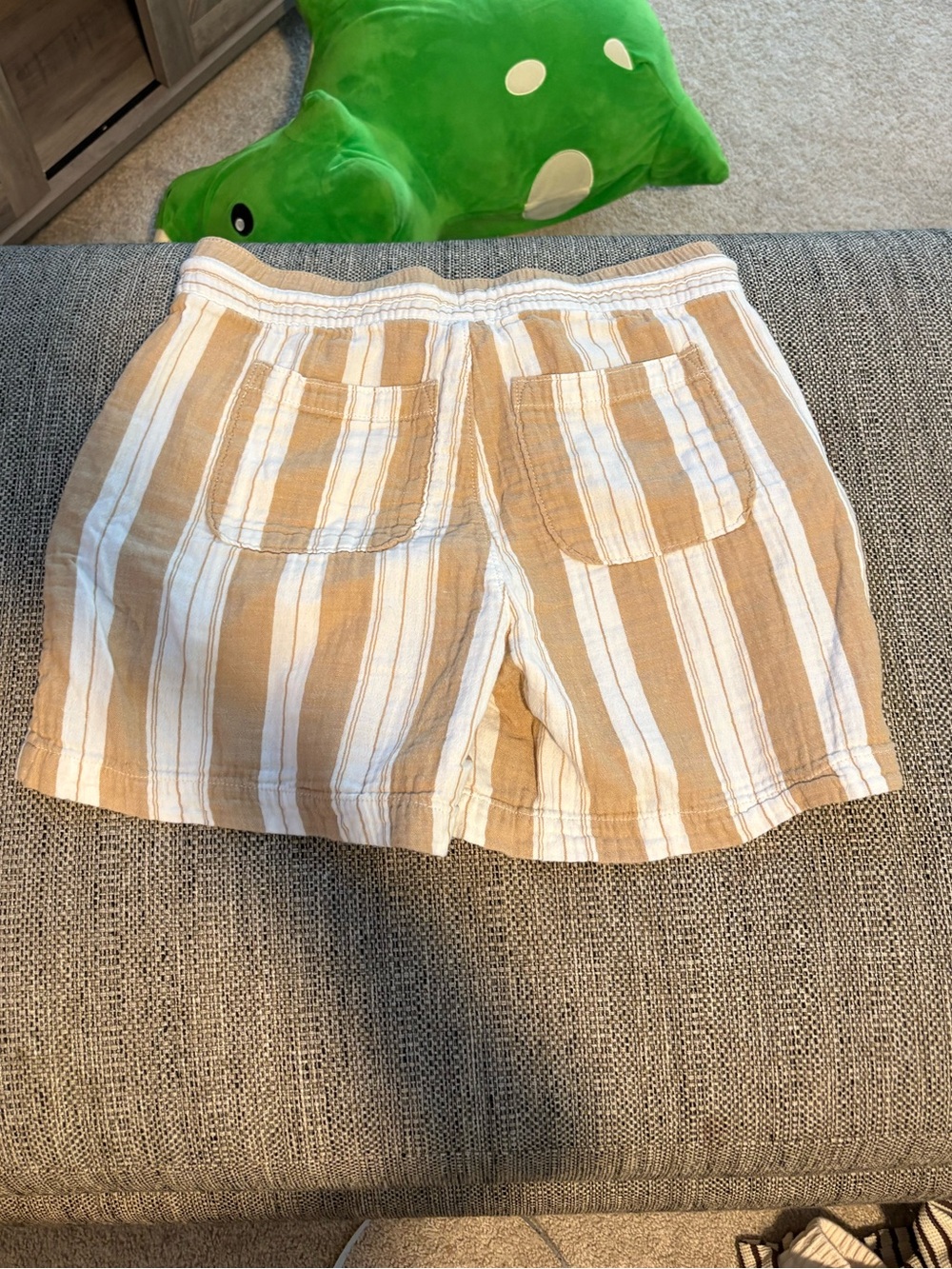 Old Navy Tan & White Striped Drawstring Shorts Size S - Picture 2 of 4
